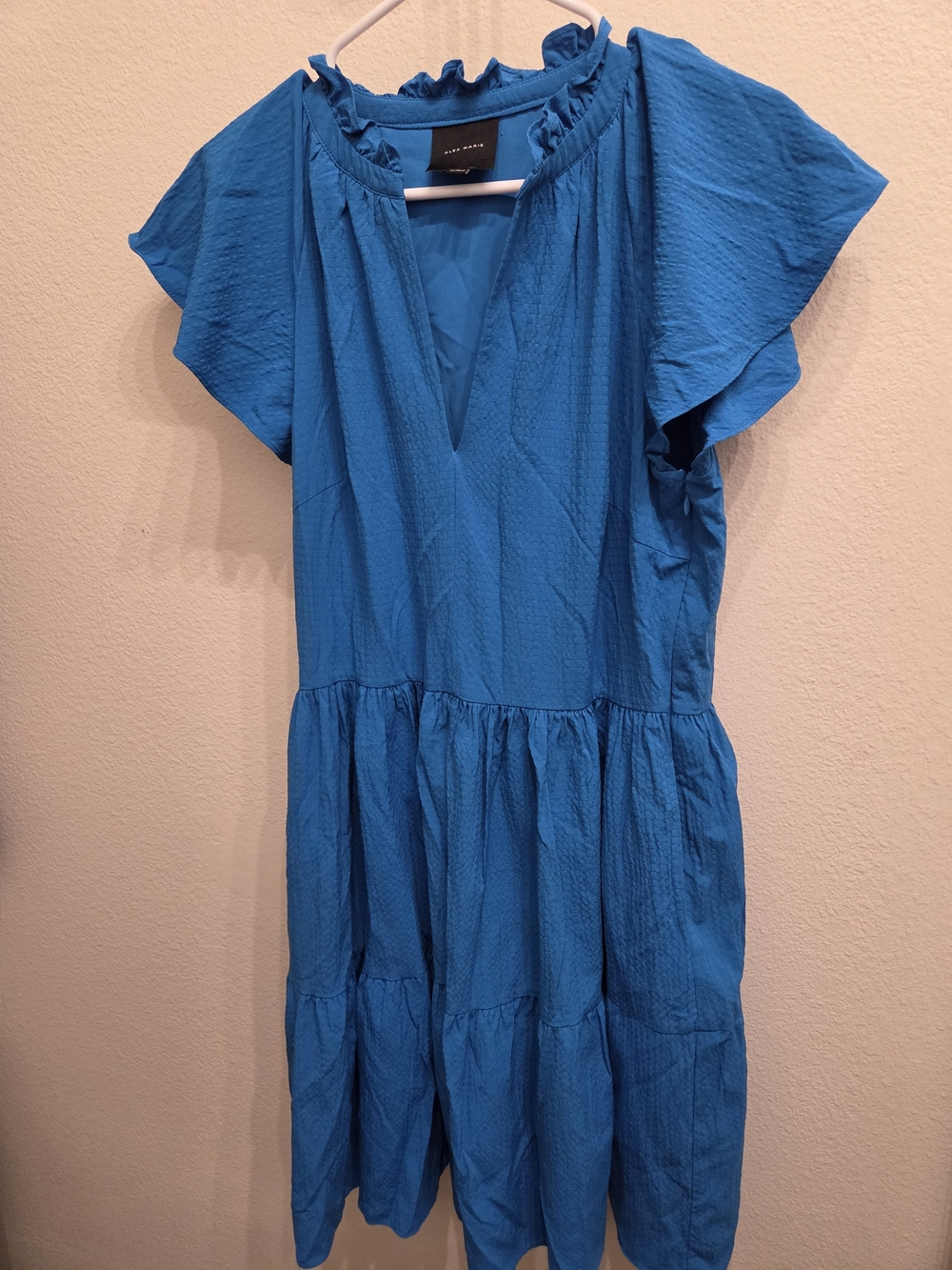 Alex Marie Bright Blue Tiered Midi Dress